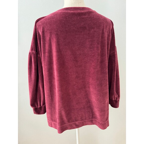 Garnet Hill Women's Moonrise Velour Pullover Sweater Oversized Boxy Size Large - Picture 3 of 8